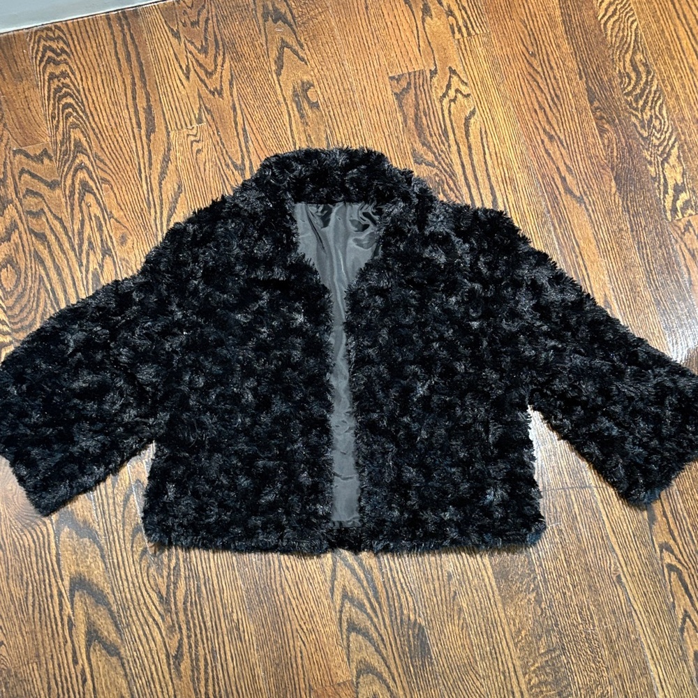 Black Faux Fur  Jacket